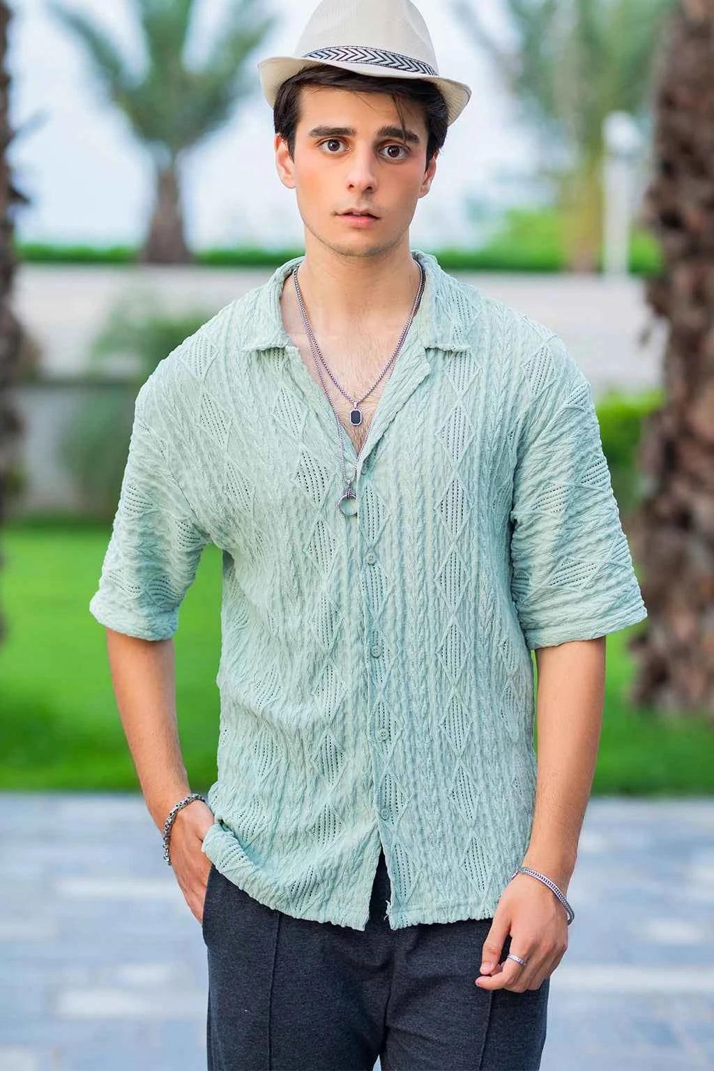 Sea Green Shirt - Classic Style for Timeless Appeal EW-000218