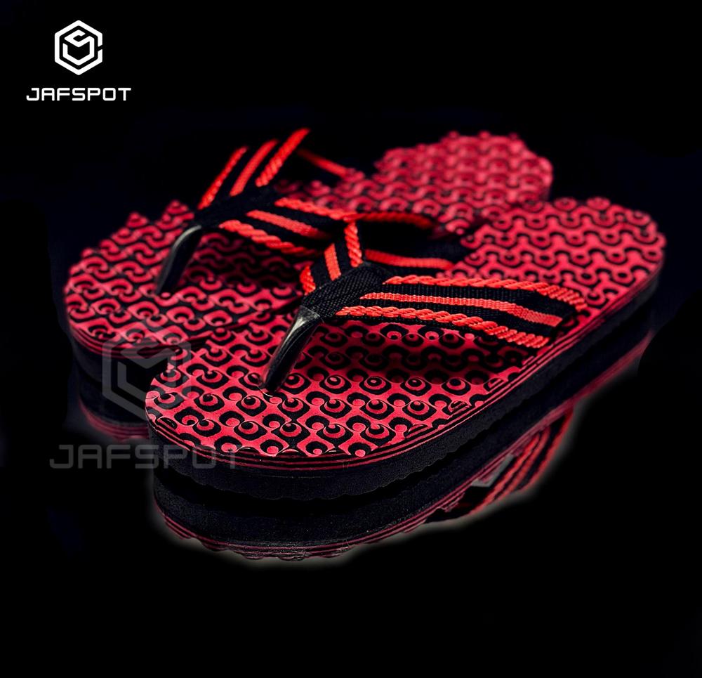Men's Comfortable Doted Slippers Summer Flip Flops, JF025-Red