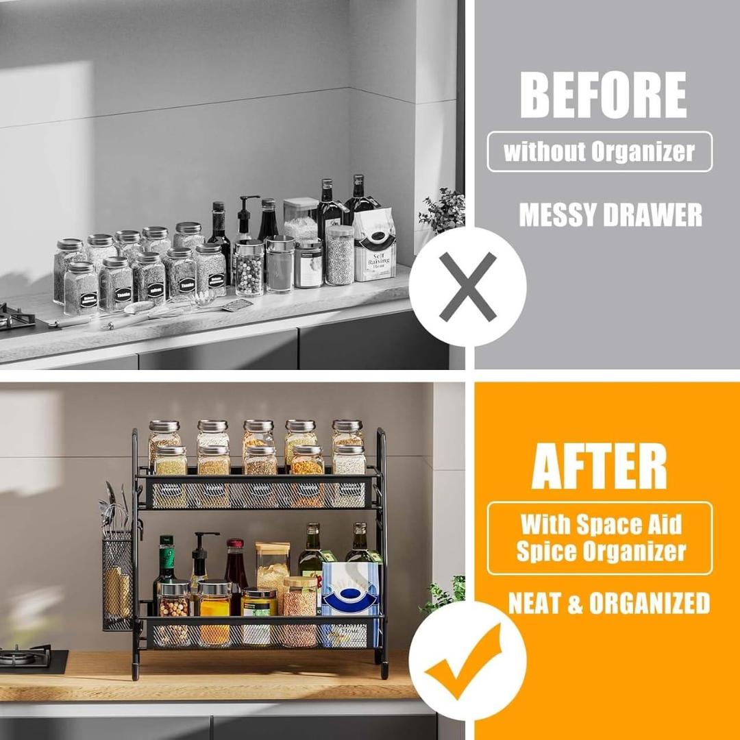 Durable Black Stainless Steel Bathroom Organizer - 1 Pc for Effective Storage Solutions